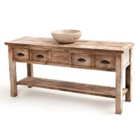 Rough Sawn Timber Frame Open Shelf Vanity