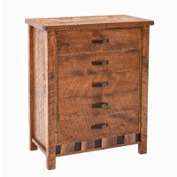 Walnut Falls Rustic 5 Drawer Barnwood Chest