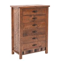 Walnut Falls Rustic 6 Drawer Barnwood Chest