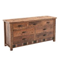Walnut Falls Rustic 7 Drawer Barnwood Dresser