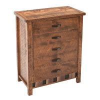 Walnut Falls Rustic 5 Drawer Barnwood Chest