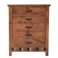 Walnut Falls Rustic 5 Drawer Barnwood Chest