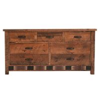 Walnut Falls Rustic 7 Drawer Barnwood Dresser