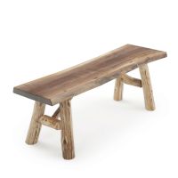 Walnut Log Bench