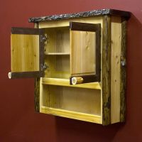 Black Walnut & Rustic Cedar Over the Toilet Cabinet