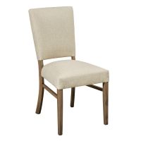 Warner Modern Upholstered Dining Side Chair - Almond Finish - Canvas Fabric Upholstery