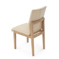 Watson Falls Upholstered Leather Dining Chair - Natural Beige Leather