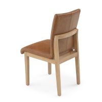 Watson Falls Upholstered Leather Dining Chair - Saddle Brown Leather