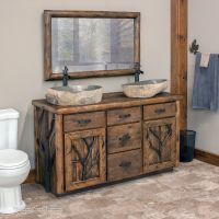 Woodland Forest Vanity Package 48" - 72"--Barnwood Lager Finish