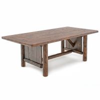 Olde Towne Rustic Log Dining Table--Barnwood Lager Finish