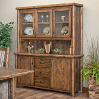 Olde Towne Rustic Buffet & Hutch--Barnwood Lager Finish
