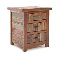 Barnwood Three Drawer Nightstand in Vintage Colors