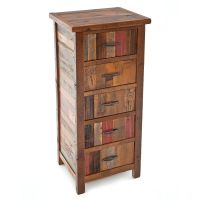 Barnwood 5 Drawer Lingerie Chest in Vintage Colors