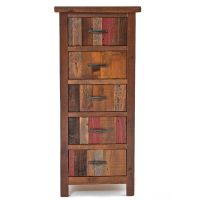 Barnwood 5 Drawer Lingerie Chest in Vintage Colors