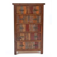 Barnwood Five Drawer Chest in Vintage Colors