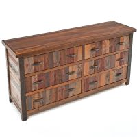 Barnwood Six Drawer Dresser in Vintage Colors
