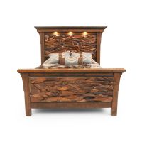 Barnwood Edge Faux Stone Stacked Bed, Shown with Downlight