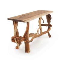 Rustic Juniper & Black Walnut Sofa Table - Natural Clear base finish