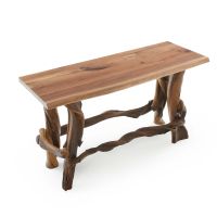 Rustic Juniper & Black Walnut Sofa Table - Rustic Barnwood base finish