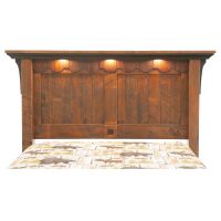 Rustic Barnwood Panel Bed, Shown with Downlight Option