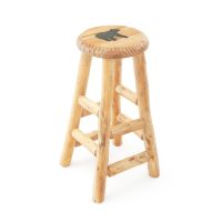 Rustic Carved & Painted Wildlife Bar Stools