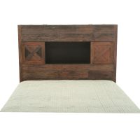 Ultimate Storage Reclaimed Platform Bed shown with headboard cubby.
