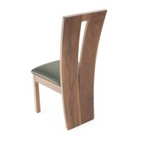 Delphi Black Walnut Dining Chair - Black Leather Seat