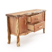 Rustic Redwood & Juniper Log Sideboard