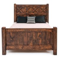 Western Winds Weathered Wood Barn Door Bed - Antique Barnwood Finish
