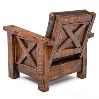 Western Winds Weathered Wood Lounge Chair - Antique Barnwood Finish - Leather Fabric Cushions