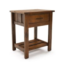 Prairie Pines Rustic 1 Drawer Barnwood Nightstand - Antique Barnwood Finish