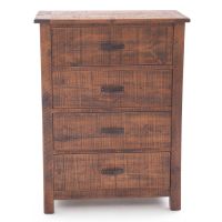Prairie Pines Rustic 4 Drawer Barnwood Chest - Antique Barnwood Finish