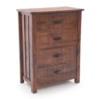 Prairie Pines Rustic 4 Drawer Barnwood Chest - Antique Barnwood Finish