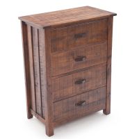 Prairie Pines Rustic 4 Drawer Barnwood Chest - Antique Barnwood Finish