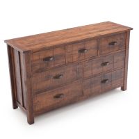 Prairie Pines Rustic 7 Drawer Barnwood Dresser - Antique Barnwood Finish