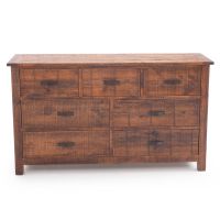 Prairie Pines Rustic 7 Drawer Barnwood Dresser - Antique Barnwood Finish