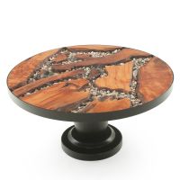 A River Runs Through It Dining Table - Black Pedestal Base - Glass Top Not Included