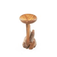 Rustic Natural Wood Teak Bar Stool