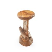 Rustic Natural Wood Teak Bar Stool