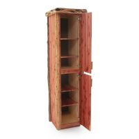 Rustic Red Cedar Log Bathroom Linen Closet - Hinge Right