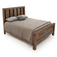 Rustic Barked Barnwood Bed