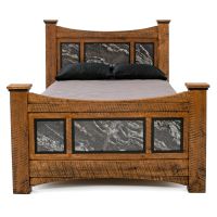 Black Granite Triple Panel Bed