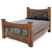 Black Granite Triple Panel Bed