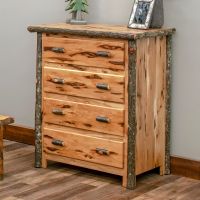 Cottage Hickory 4 Drawer Log Chest