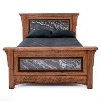 Black Granite Single Panel Bed