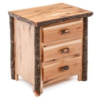 Cottage Hickory 3 Drawer Nightstand shown in Clear Finish