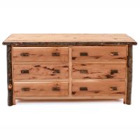 Cottage Hickory 6 Drawer Log Dresser