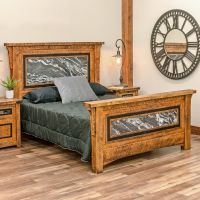 Black Granite Single Panel Bed