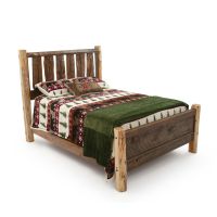River Rustic Live Edge Slab Barnwood Bed