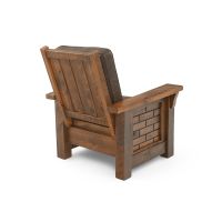 Rustic Teak Stacked Lounge Chair